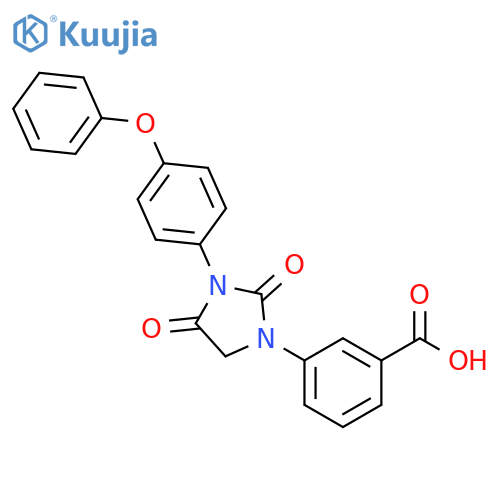 Benzoic acid, 3-[2,4-dioxo-3-(4-phenoxyphenyl)-1-imidazolidinyl]- structure