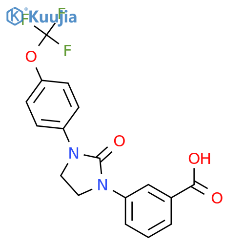 Benzoic acid, 3-[2-oxo-3-[4-(trifluoromethoxy)phenyl]-1-imidazolidinyl]- structure