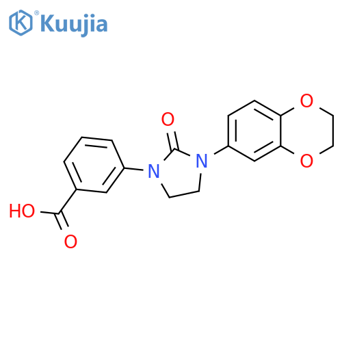 Benzoic acid,3-[3-(2,3-dihydro-1,4-benzodioxin-6-yl)-2-oxo-1-imidazolidinyl]- structure