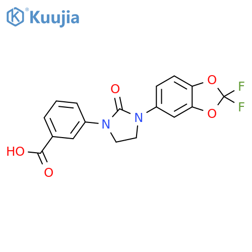 Benzoic acid,3-[3-(2,2-difluoro-1,3-benzodioxol-5-yl)-2-oxo-1-imidazolidinyl]- structure
