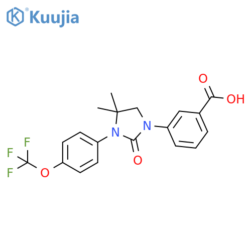 Benzoic acid,3-[4,4-dimethyl-2-oxo-3-[4-(trifluoromethoxy)phenyl]-1-imidazolidinyl]- structure