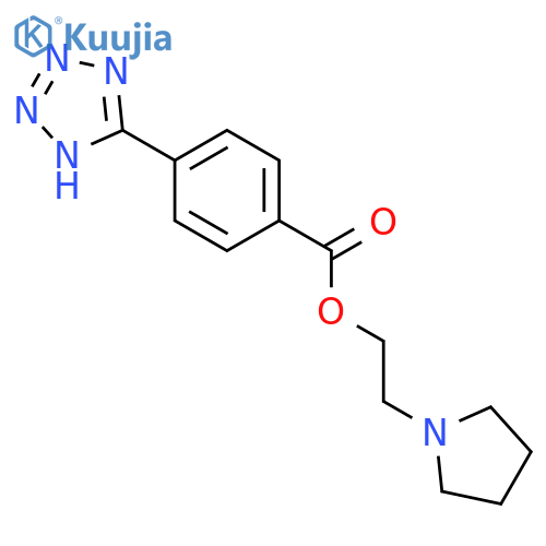 Benzoic acid, 4-(1H-tetrazol-5-yl)-, 2-(1-pyrrolidinyl)ethyl ester structure