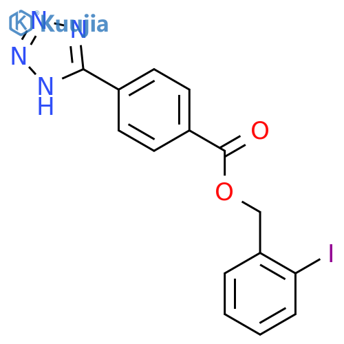 Benzoic acid, 4-(1H-tetrazol-5-yl)-, (2-iodophenyl)methyl ester structure