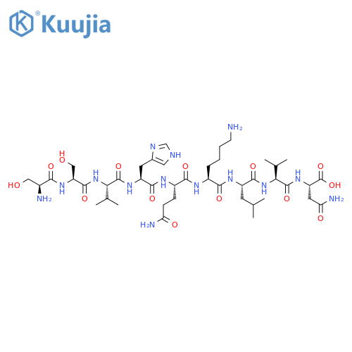 L-Asparagine,L-seryl-L-seryl-L-valyl-L-histidyl-L-glutaminyl-L-lysyl-L-leucyl-L-valyl- structure