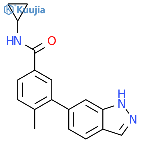 Benzamide, N-cyclopropyl-3-(1H-indazol-6-yl)-4-methyl- structure