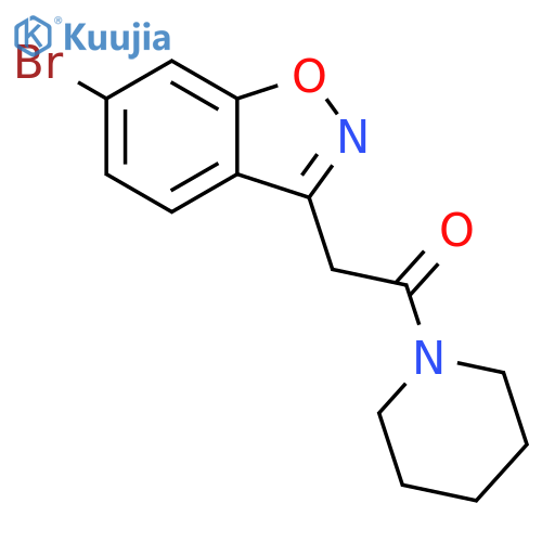 Piperidine, 1-[(6-bromo-1,2-benzisoxazol-3-yl)acetyl]- structure