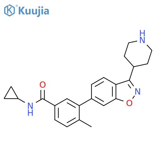 Benzamide,N-cyclopropyl-4-methyl-3-[3-(4-piperidinyl)-1,2-benzisoxazol-6-yl]- structure