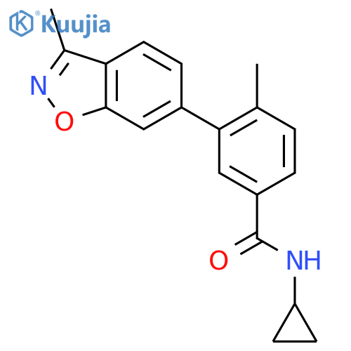 Benzamide, N-cyclopropyl-4-methyl-3-(3-methyl-1,2-benzisoxazol-6-yl)- structure