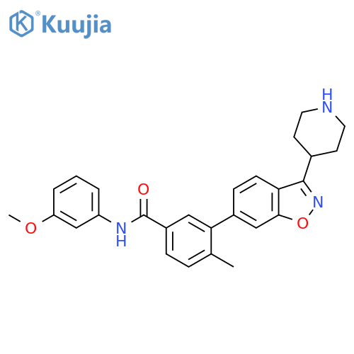 Benzamide,N-(3-methoxyphenyl)-4-methyl-3-[3-(4-piperidinyl)-1,2-benzisoxazol-6-yl]- structure