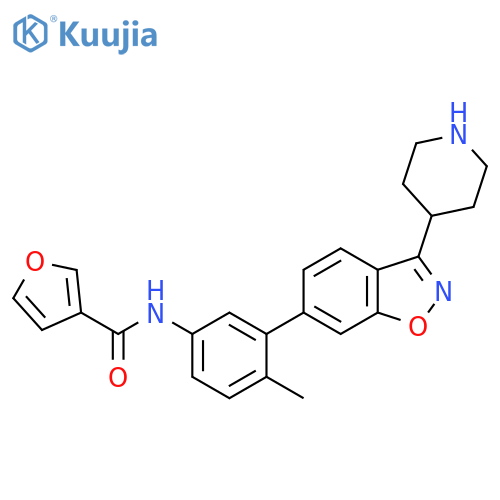 3-Furancarboxamide,N-[4-methyl-3-[3-(4-piperidinyl)-1,2-benzisoxazol-6-yl]phenyl]- structure
