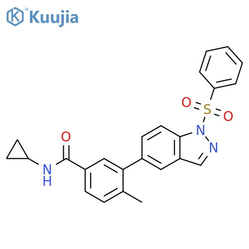 Benzamide,N-cyclopropyl-4-methyl-3-[1-(phenylsulfonyl)-1H-indazol-5-yl]- structure