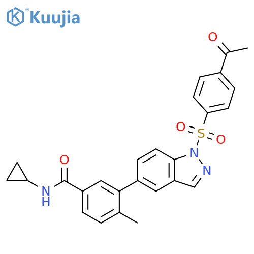Benzamide,3-[1-[(4-acetylphenyl)sulfonyl]-1H-indazol-5-yl]-N-cyclopropyl-4-methyl- structure