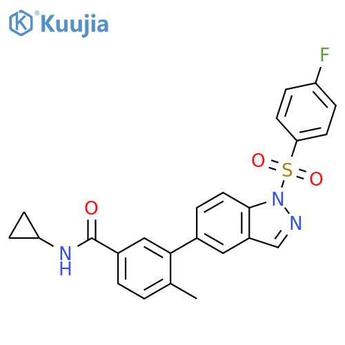 Benzamide,N-cyclopropyl-3-[1-[(4-fluorophenyl)sulfonyl]-1H-indazol-5-yl]-4-methyl- structure