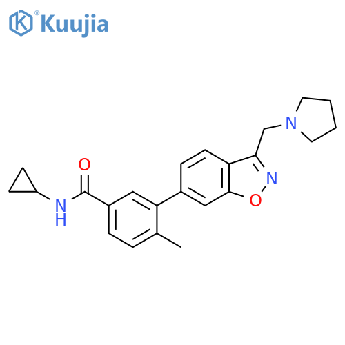 Benzamide,N-cyclopropyl-4-methyl-3-[3-(1-pyrrolidinylmethyl)-1,2-benzisoxazol-6-yl]- structure