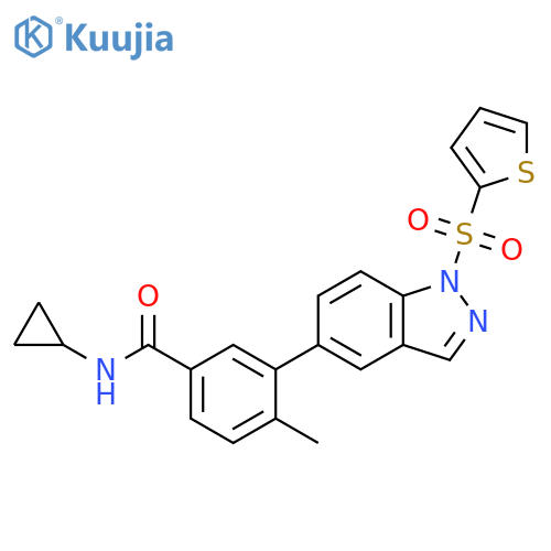 Benzamide,N-cyclopropyl-4-methyl-3-[1-(2-thienylsulfonyl)-1H-indazol-5-yl]- structure