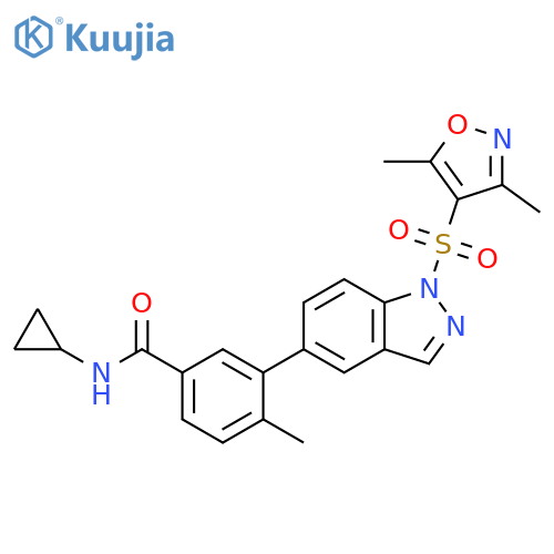 Benzamide,N-cyclopropyl-3-[1-[(3,5-dimethyl-4-isoxazolyl)sulfonyl]-1H-indazol-5-yl]-4-methyl- structure