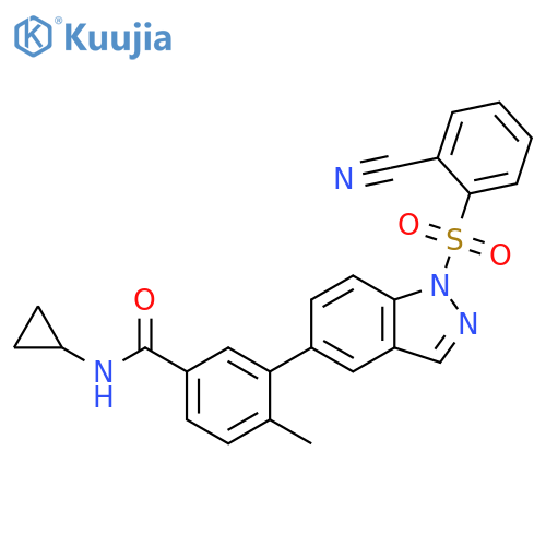 Benzamide,3-[1-[(2-cyanophenyl)sulfonyl]-1H-indazol-5-yl]-N-cyclopropyl-4-methyl- structure