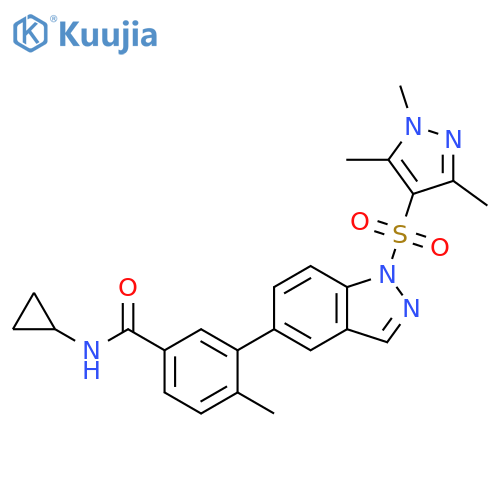 Benzamide,N-cyclopropyl-4-methyl-3-[1-[(1,3,5-trimethyl-1H-pyrazol-4-yl)sulfonyl]-1H-indazol-5-yl]- structure