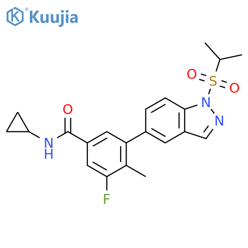 Benzamide,N-cyclopropyl-3-fluoro-4-methyl-5-[1-[(1-methylethyl)sulfonyl]-1H-indazol-5-yl]- structure