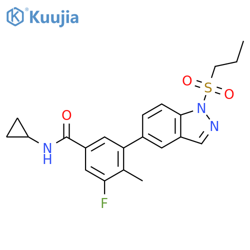 Benzamide,N-cyclopropyl-3-fluoro-4-methyl-5-[1-(propylsulfonyl)-1H-indazol-5-yl]- structure