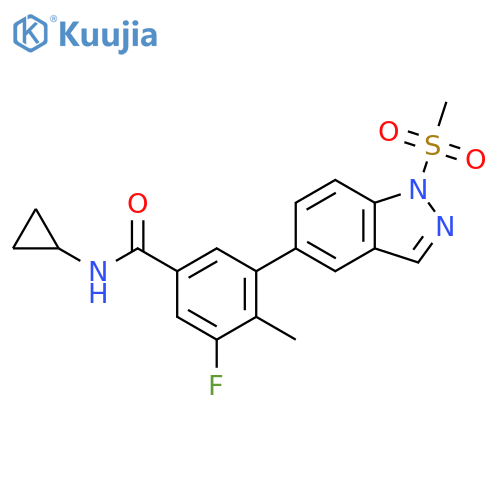Benzamide,N-cyclopropyl-3-fluoro-4-methyl-5-[1-(methylsulfonyl)-1H-indazol-5-yl]- structure