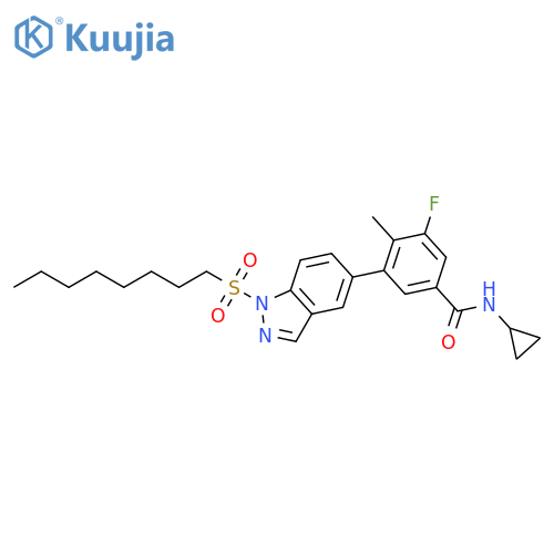 Benzamide,N-cyclopropyl-3-fluoro-4-methyl-5-[1-(octylsulfonyl)-1H-indazol-5-yl]- structure