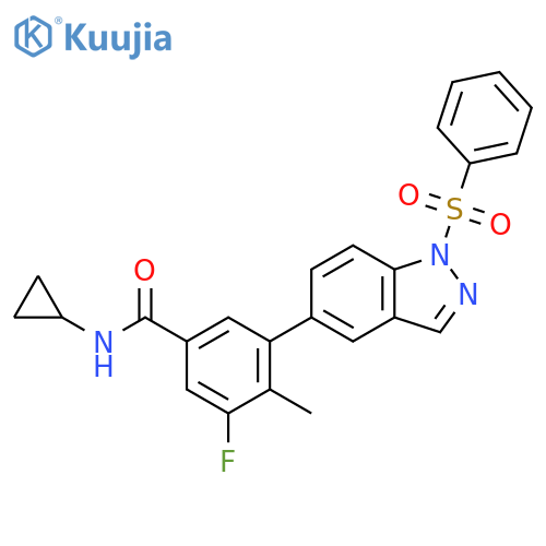 Benzamide,N-cyclopropyl-3-fluoro-4-methyl-5-[1-(phenylsulfonyl)-1H-indazol-5-yl]- structure