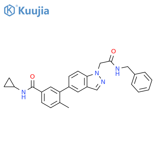 1H-Indazole-1-acetamide,5-[5-[(cyclopropylamino)carbonyl]-2-methylphenyl]-N-(phenylmethyl)- structure