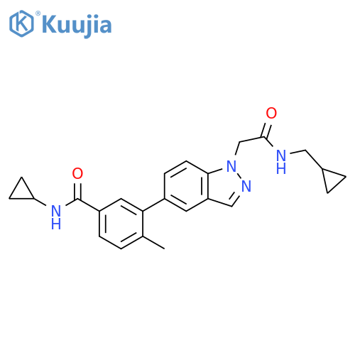 1H-Indazole-1-acetamide,5-[5-[(cyclopropylamino)carbonyl]-2-methylphenyl]-N-(cyclopropylmethyl)- structure
