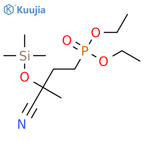 Diethyl {3-cyano-3-[(trimethylsilyl)oxy]butyl}phosphonate structure