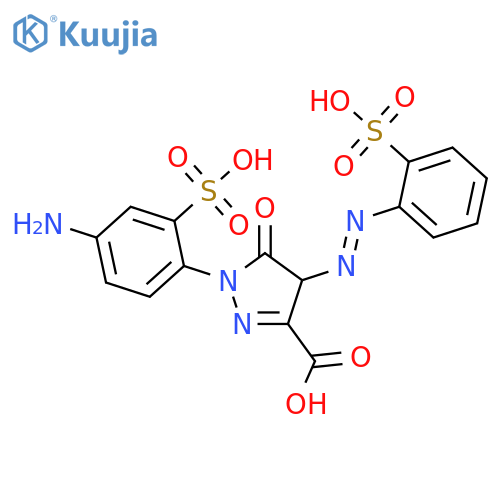 1H-Pyrazole-3-carboxylicacid,1-(4-amino-2-sulfophenyl)-4,5-dihydro-5-oxo-4-[2-(2-sulfophenyl)diazenyl]- structure