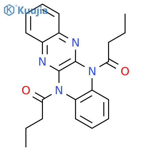 Quinoxalino[2,3-b]quinoxaline, 5,12-dihydro-5,12-bis(1-oxobutyl)- structure