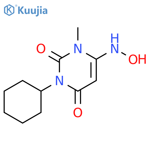 2,4(1H,3H)-Pyrimidinedione, 3-cyclohexyl-6-(hydroxyamino)-1-methyl- structure