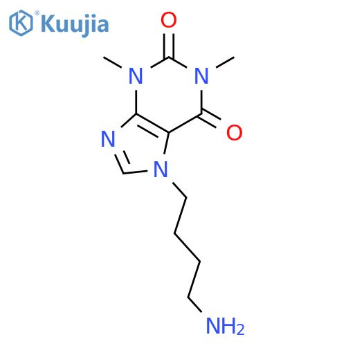1H-PURINE-2,6-DIONE, 7-(4-AMINOBUTYL)-3,7-DIHYDRO-1,3-DIMETHYL- structure