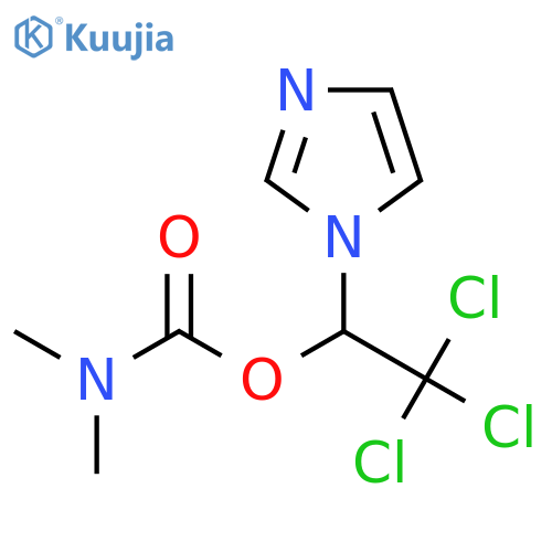 Carbamic acid, dimethyl-, 2,2,2-trichloro-1-(1H-imidazol-1-yl)ethyl ester structure