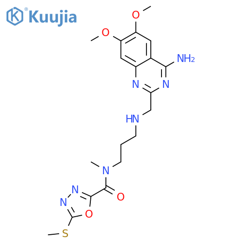 1,3,4-OXADIAZOLE-2-CARBOXAMIDE, N-[3-[(4-AMINO-6,7-DIMETHOXY-2-QUINAZOLINYL)METHYLAMINO]PROPYL]-N-METHYL-5-(METHYLTHIO)- structure