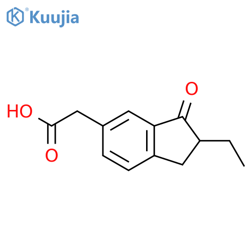 1H-Indene-5-acetic acid, 2-ethyl-2,3-dihydro-3-oxo- structure