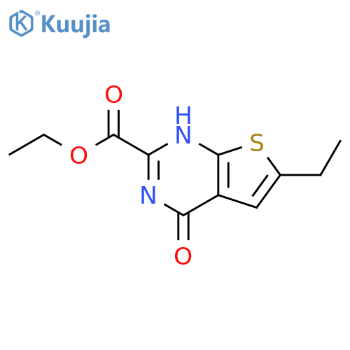 Thieno[2,3-d]pyrimidine-2-carboxylic acid, 6-ethyl-1,4-dihydro-4-oxo-,ethyl ester structure