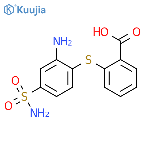 Benzoic acid, 2-[[2-amino-4-(aminosulfonyl)phenyl]thio]- structure