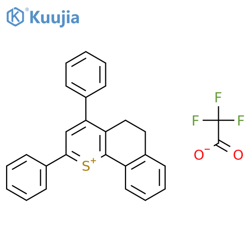 2,4-diphenyl-5,6-dihydrobenzo[h]thiochromenium trifluoroacetate structure