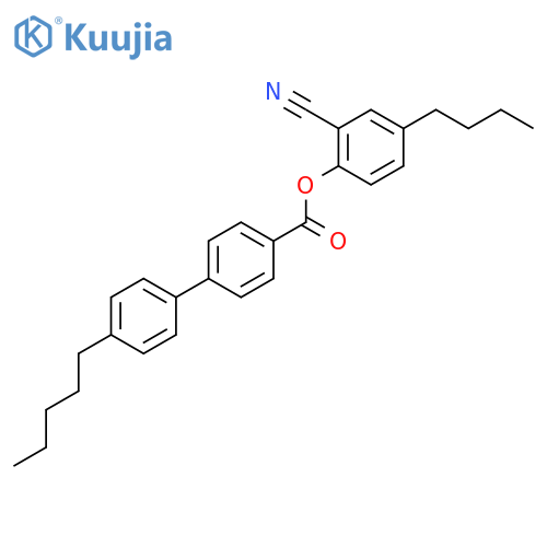 [1,1'-Biphenyl]-4-carboxylic acid, 4'-pentyl-, 4-butyl-2-cyanophenyl ester structure