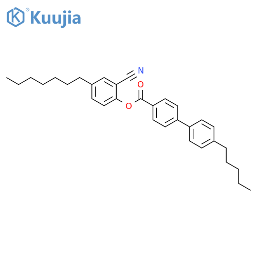 [1,1'-Biphenyl]-4-carboxylicacid, 4'-pentyl-, 2-cyano-4-heptylphenyl ester structure