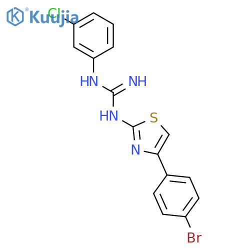 GUANIDINE, N-[4-(4-BROMOPHENYL)-2-THIAZOLYL]-N'-(3-CHLOROPHENYL)- structure