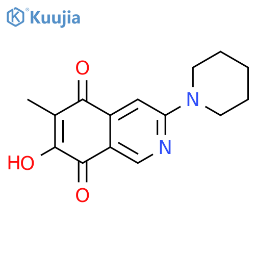 5-Hydroxy-6-methyl-3-(piperidin-1-yl)isoquinoline-7,8-dione structure