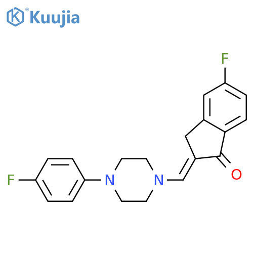 1H-Inden-1-one,5-fluoro-2-[[4-(4-fluorophenyl)-1-piperazinyl]methylene]-2,3-dihydro- structure