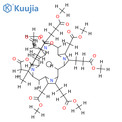 3,3',3'',3'''-((3aR)-13,19-bis-methoxycarbonylmethyl-3a,9a-dimethyl-2,8-dioxo-(3ar,9ac)-2,3,3a,8,9,9a-hexahydro-23H,25H-difuro[2,3-b;2',3'-g]porphine-6ac,14,18,22ac-tetrayl)-tetrakis-propionic acid tetramethyl ester structure