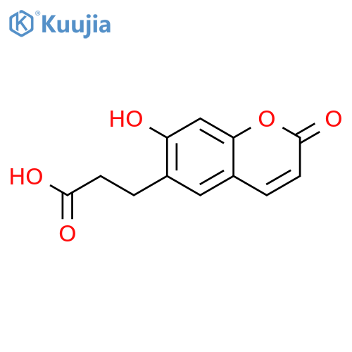 2H-1-Benzopyran-6-propanoic acid, 7-hydroxy-2-oxo- structure