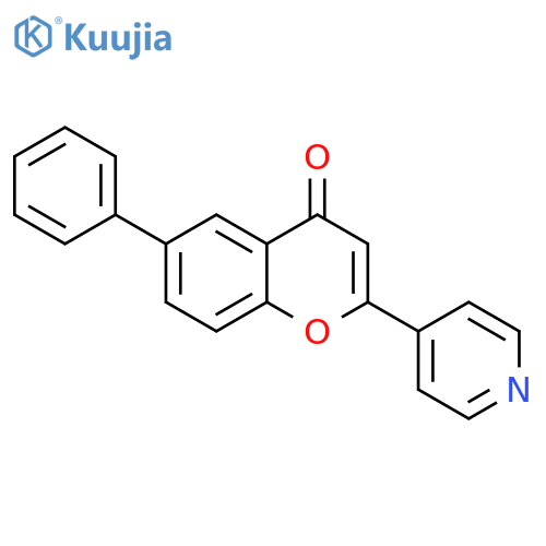 4H-1-Benzopyran-4-one, 6-phenyl-2-(4-pyridinyl)- structure