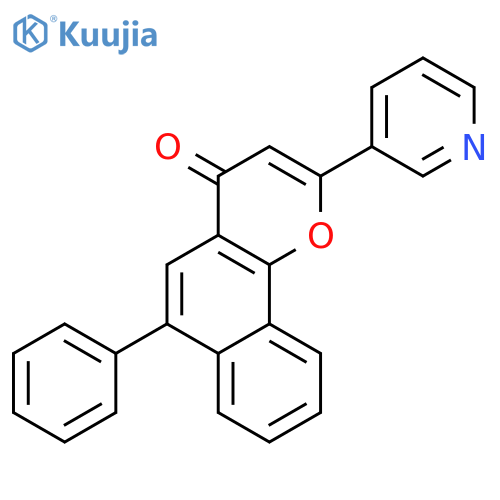 4H-Naphtho[1,2-b]pyran-4-one, 6-phenyl-2-(3-pyridinyl)- structure