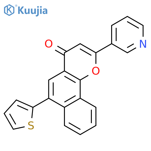 4H-NAPHTHO[1,2-B]PYRAN-4-ONE, 2-(3-PYRIDINYL)-6-(2-THIENYL)- structure